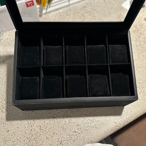 Luxury Heavy Duty 10-Piece Glass Watch Box with Drawer - Picture 11 of 16